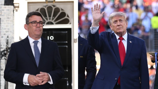 Composite image of UK PM Burnham and US President Trump