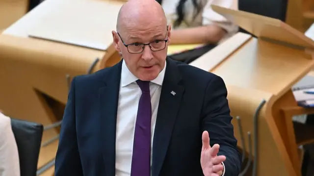 First Minister John Swinney during First Minister's Questions in the Scottish Parliament, on June 25, 2026