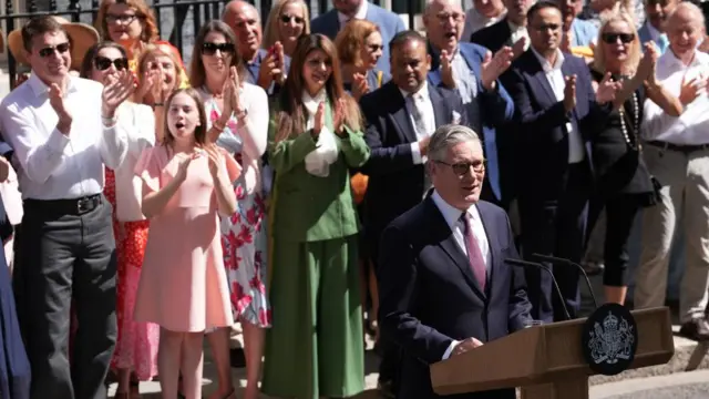 Keir Starmer speaking outside Downing Street
