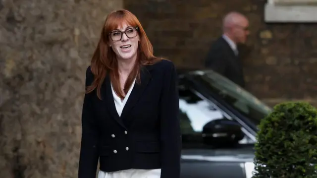 British MP Angela Rayner walks on Downing Street after Britain's newly appointed Prime Minister Andy Burnham took office, in London, Britain, July 20, 202
