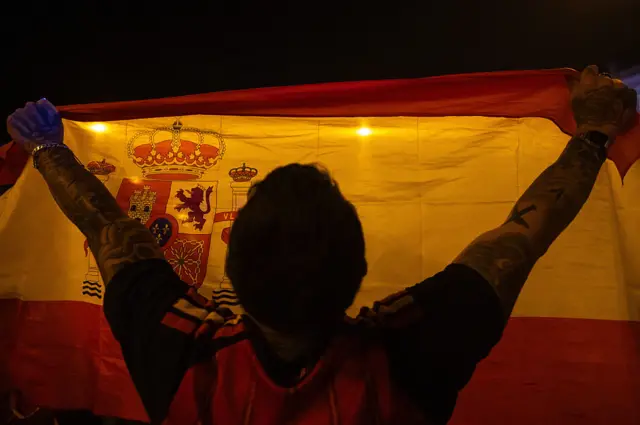 Spain fan with flag