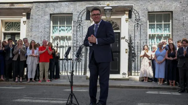 Andy Burnham speaking on Downing Street