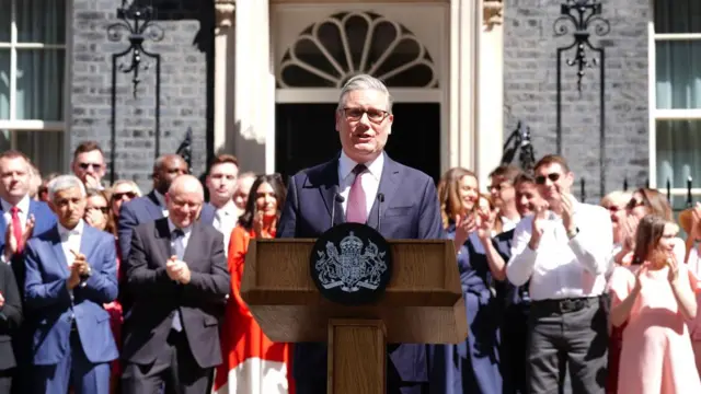 Keir Starmer speaking outside Downing Street
