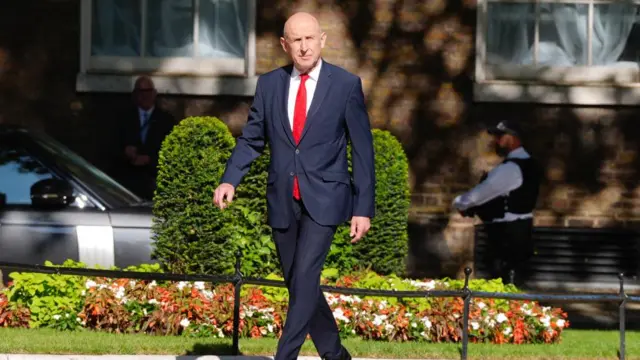 Former defence secretary John Healey arrives in Downing Street