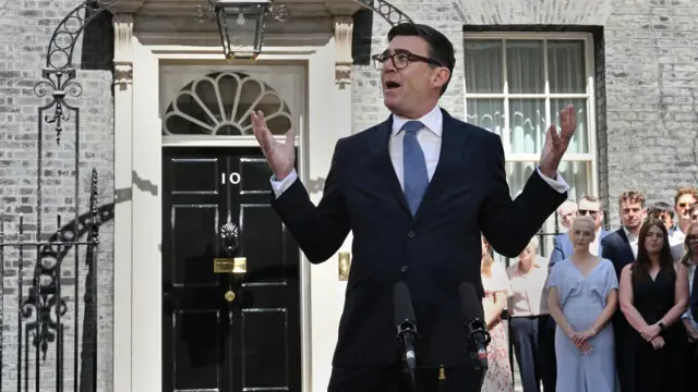 Burnham outside Downing Street
