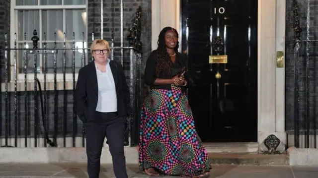 Newly appointed Environment Secretary Dame Angela Eagle and Energy Secretary Miatta Fahnbulleh (right) leaving number 10 Downing Street, London. New Prime Minister Andy Burnham has entered number 10 Downing Street and among his first tasks is the selection of his new Cabinet. Picture date: Monday July 20, 2026.
