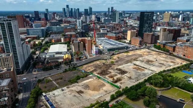 The site of the former Central Retail Park, in Great Ascots Street, Manchester, the location for the Manchester Digital Campus development, which is the proposed site for Andy Burnham's "No10 North" department if he becomes prime minister