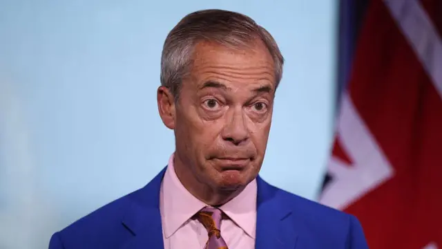 Reform UK Leader Nigel Farage announces his resignation as a member of parliament while giving a statement on his "future in public life" at Millbank Tower on July 7, 2026 in London, England