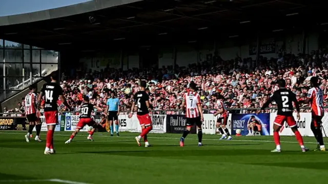 Action from Derry City v CSKA Sofia