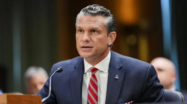 Hegseth speaking