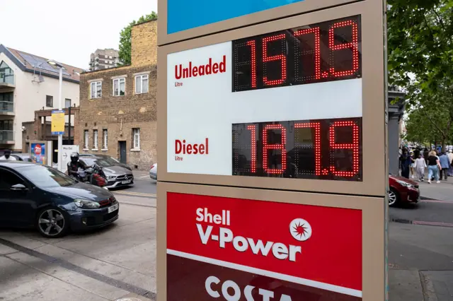 A petrol forecourt on London on 29 May