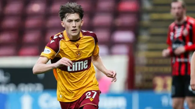 Mikey Booth made his senior debut for Motherwell
