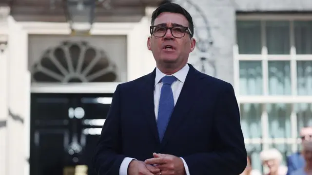 Andy Burnham speaking on Downing Street