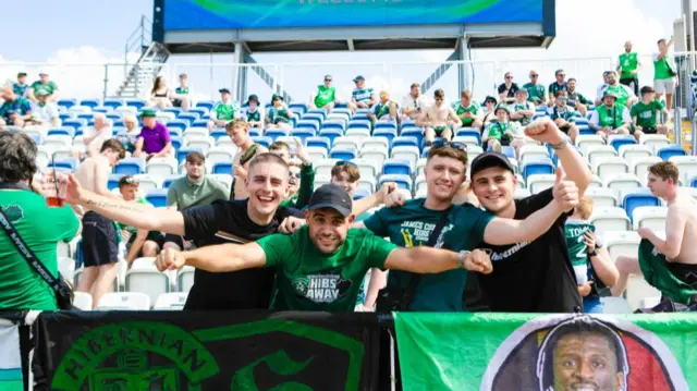 Hibs fans in Kosovo