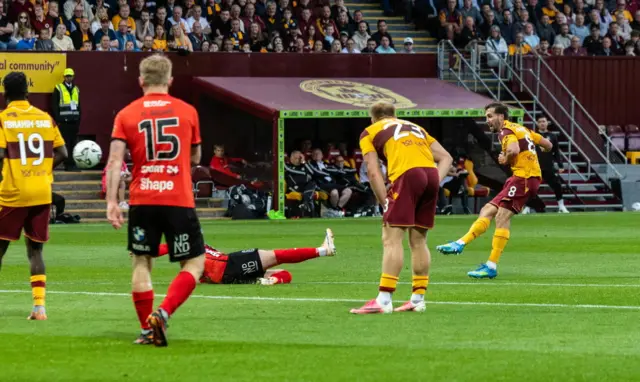 Lukas Fadinger makes it 2-0 to Motherwell