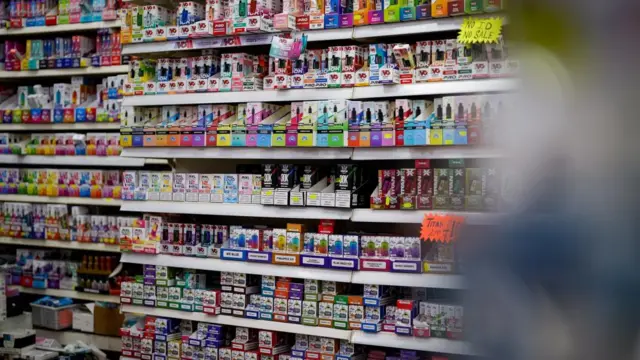 Vapes on a shelf