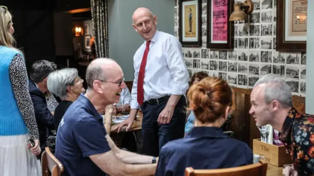Chancellor of the Exchequer John Healey during a visit to the Hare pub in Harlow, Essex, to highlight the work the Government is doing to support the industry. Picture date: Thursday July 23, 2026