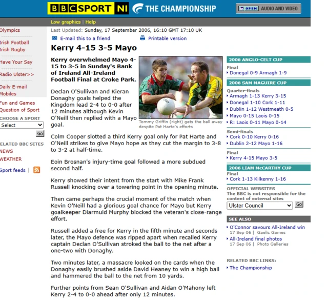 Match report of the 2006 All-Ireland Final
