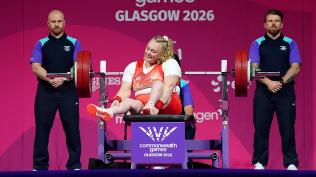 Louise Sugden participating in the Commonwealth Games in Glasgow