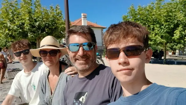 One of David Morton's sons takes a selfie of the family