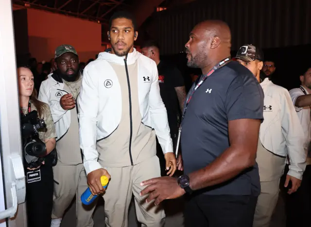 Anthony Joshua arrives