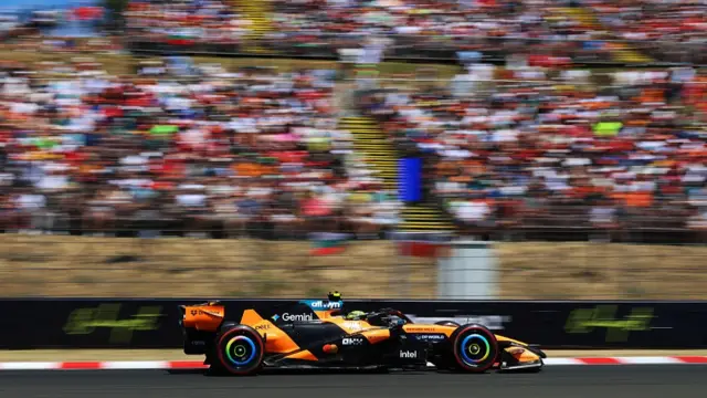 Lando Norris on track
