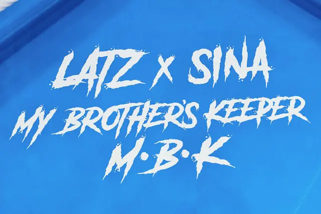 Lats x Sina, my brother's keeper, M.B.K written on the canvas