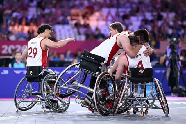 Wales 3x3 wheelchair basketball team celebrate win over Malaysia