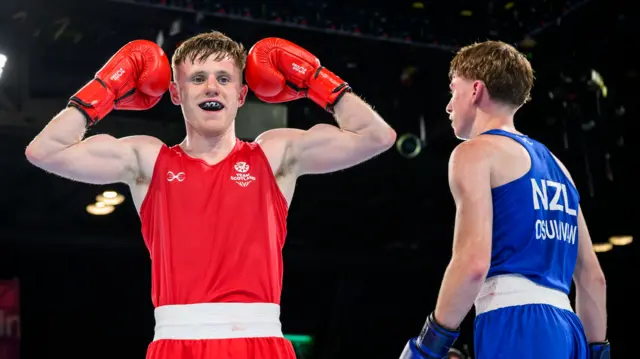 Nicholas Devlin of Team Scotland celebrates