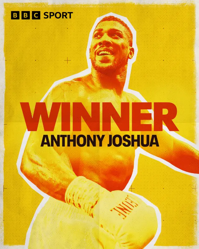 Anthony Joshua victory graphic