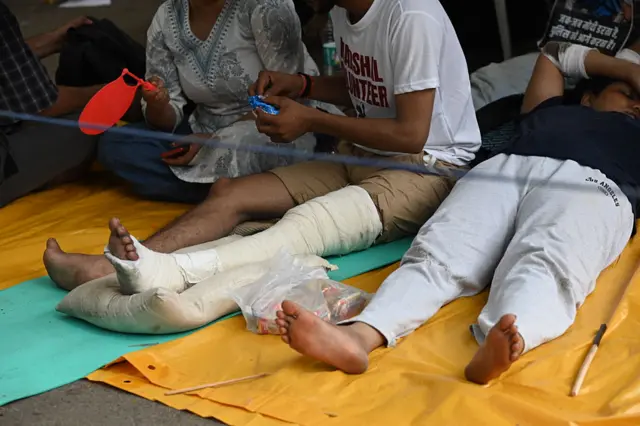 CJP supporters continue the protest following the clashes between protesters and police during the parliament march near Jantar Mantar, on July 22, 2026 in New Delhi, India. (Photo by Ishant Chauhan/Hindustan Times)