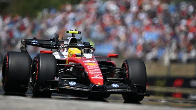 Lewis Hamilton on track