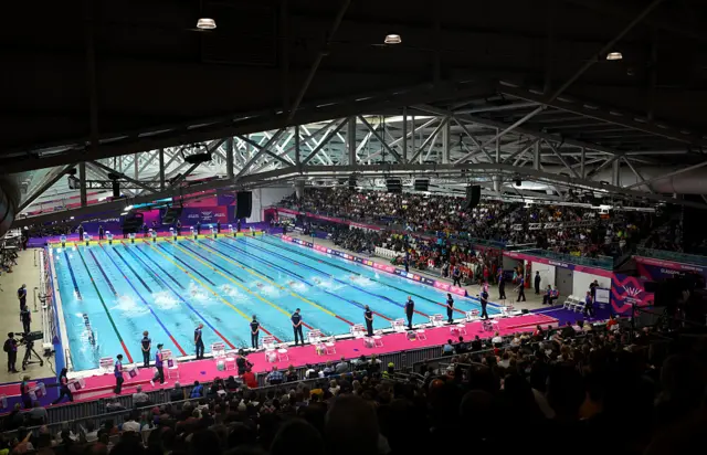 A general view on day two of the Glasgow 2026 Commonwealth Games at Tollcross International Swimming Centre