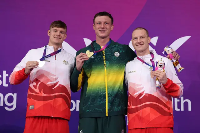 Oliver Morgan, Pieter Coetze and Luke Greenback with their medals