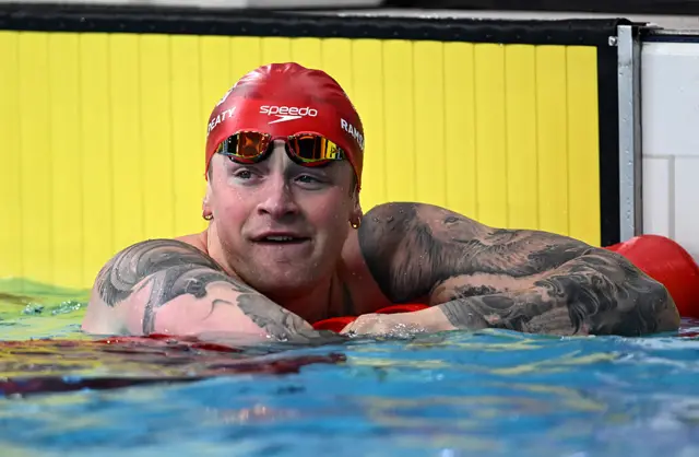 Adam Ramsay-Peaty of Team England looks on after competing in the Men's 50m Breaststroke