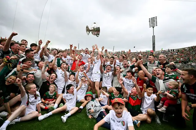 Mayo celebrate winning the All-Ireland