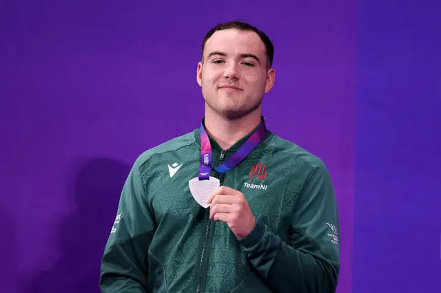 Silver medalist Barry McClements of Team Northern Ireland