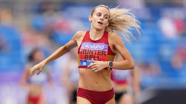 Georgia Hunter Bell finishing a race earlier this year