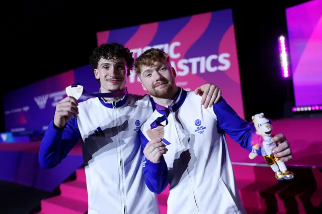Silver medalist Reuben Ward of Team Scotland and Bronze medalist Cameron Lynn of Team Scotland