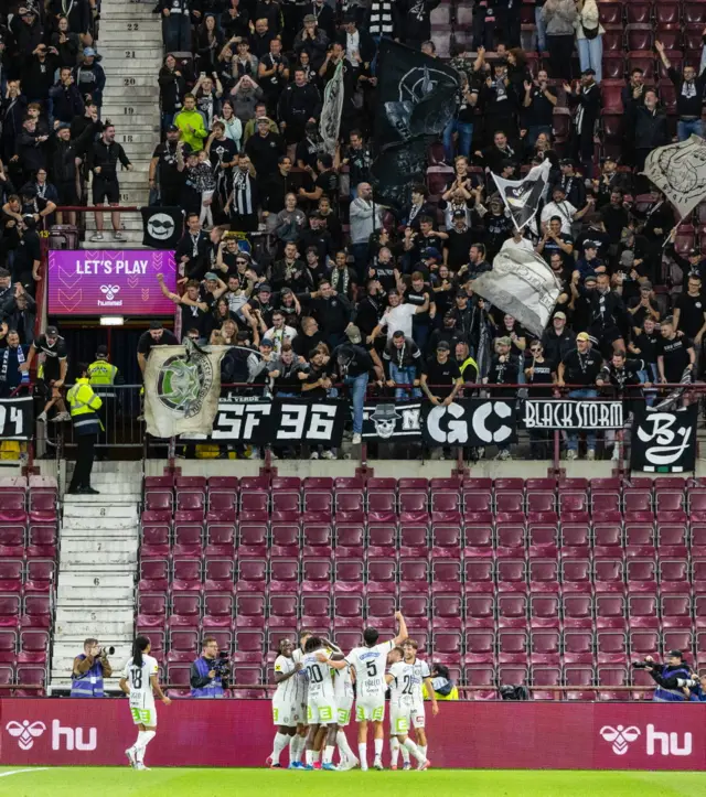 Sturm Graz celebrate with fans