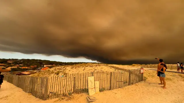 Smoke on the beach, above sand