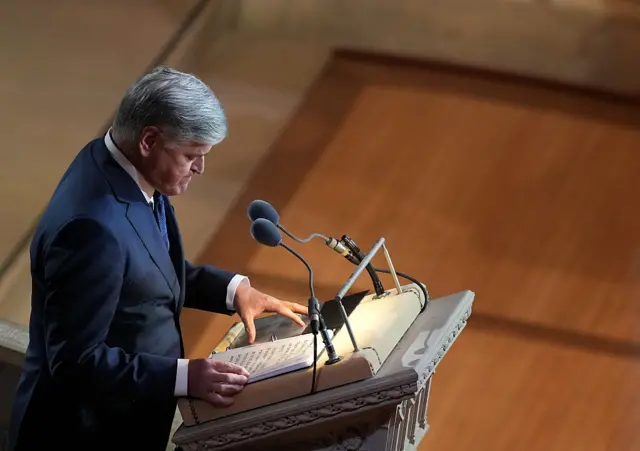 Sean Hannity at Graham's funeral