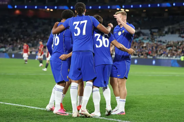 Dastan Satpayev of Chelsea celebrates a goal celebrates