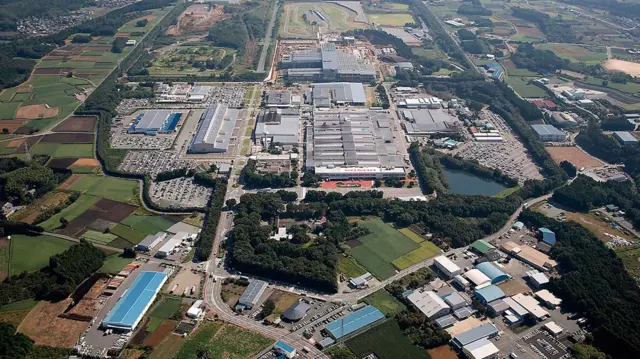 A large aerial view of Honda's Kumamoto factory.