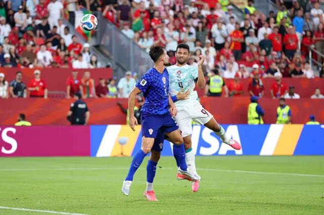 Goncalo Ramos #9 of Portugal scores his team’s second goal