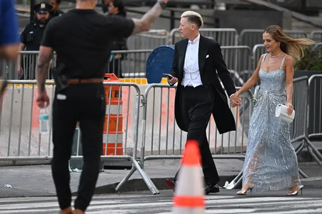 Retired US footballer Abby Wambach and author Glennon Doyle arrive at Madison Square Garden
