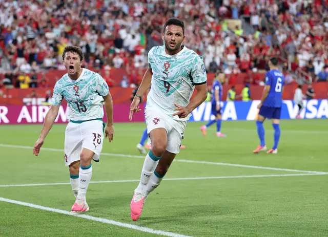 Goncalo Ramos #9 of Portugal celebrates