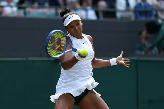 Naomi Osaka of Japan plays a forehand
