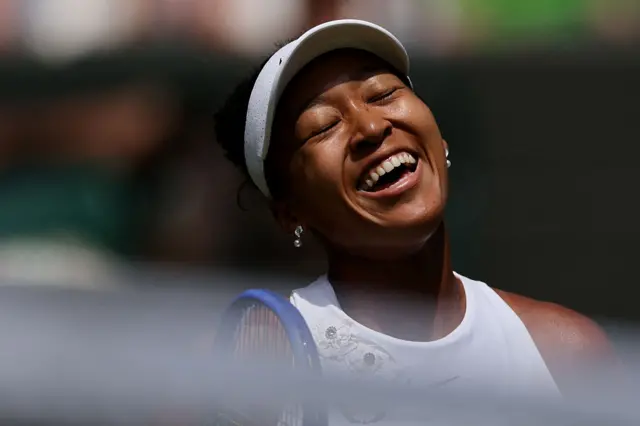 Naomi Osaka reacts