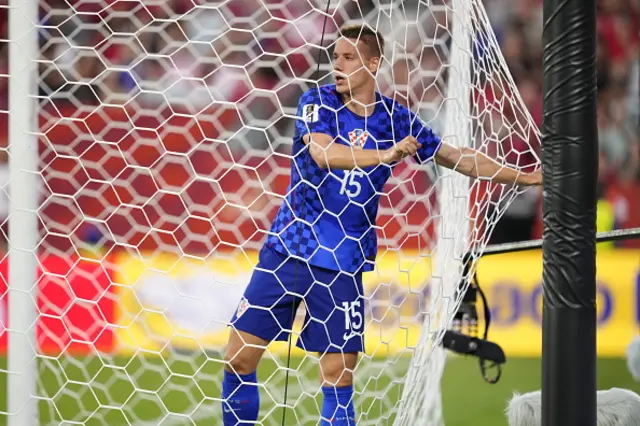 Mario Pasalic of Croatia reacts